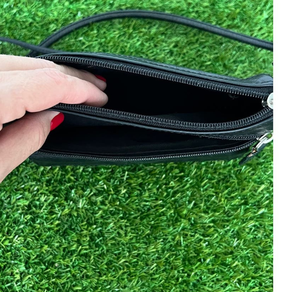 Vintage Fossil Black Genuine Leather Small Shoulder Purse - Picture 10 of 12